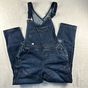 Duluth Trading Size 14 Reg Double Knee Denim Bib Gardening Farm Overalls Zip Leg